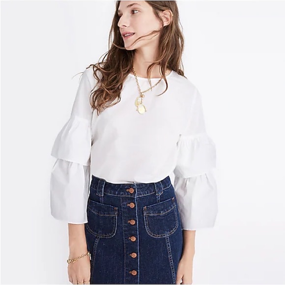Madewell Tops - Madewell Tiered Ruffle Bell Sleeve Top